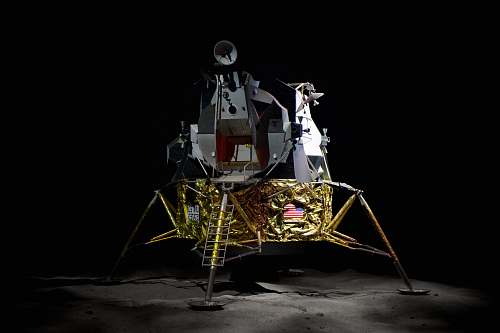 vehicle white and yellow metal machine space